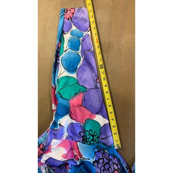 Christian Dior Lounge Wear Size L Vintage Kaftan Mumu House Dress Floral Satin - Picture 3 of 9